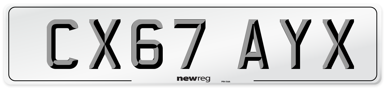 CX67 AYX Number Plate from New Reg